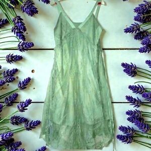 & Other Stories Lace Empire Dress, Sage Green, SZ 10